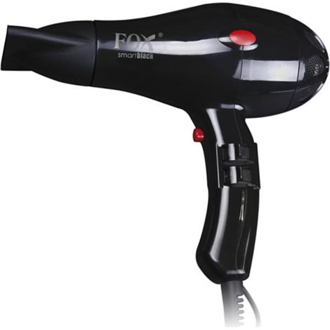 Asciugacapelli compatto intelligente Fox con ionizzazione 2100W - Nero