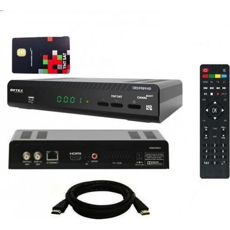 Récepteur satellite - OPTEX - ORS 9989 HD - Carte TNTSAT 4 ans - HD - 19 chaînes gratuites