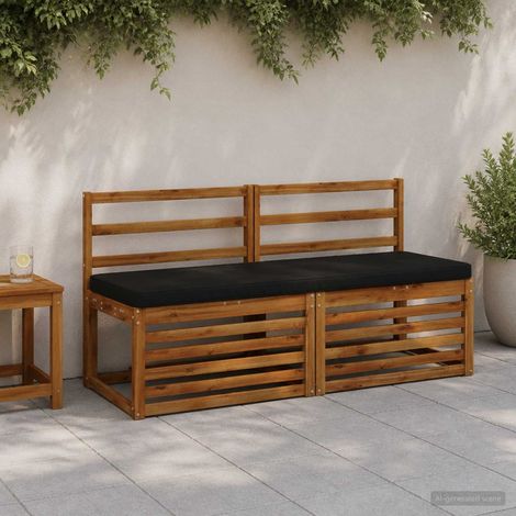 vidaXL Cuscino per Panchina a 1 Pezzo VUGHT 100% Poliestere Nero (1/5)