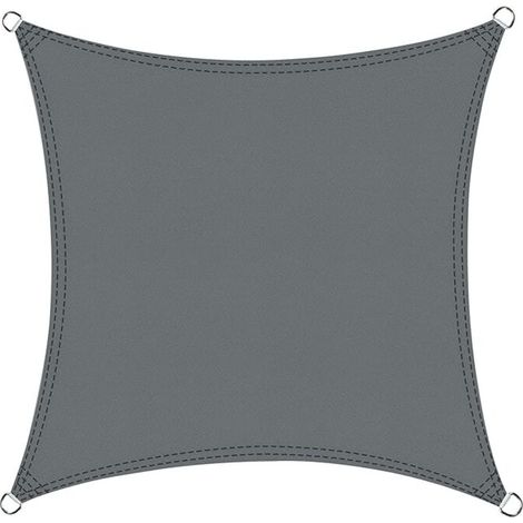 Voile d'ombrage carré 2.5x2.5m Imperméable Toile Ombrage UV Protection pour Patio Jardin, Terrasse,Extérieur, Balcon, Gris (1/5)