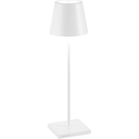 Poldina pro lampada da tavolo a batteria ricaricabile ip65 colore bianco opaco zafferano ld0340b3 (1/5)