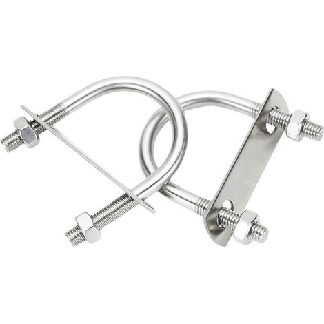 Ensemble de Boulons de Serrage U en Acier Inoxydable M627mm avec Écrou et Plaque, Étrier en U, Vis en U, Étrier Fileté, Étrier en Tube pour Auto, Attache de Remorquage (1/5)
