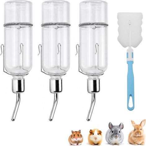 3 x 350 ml Hanging Rabbit Drinking Bowl, Plastic Water Dispenser (1/5)