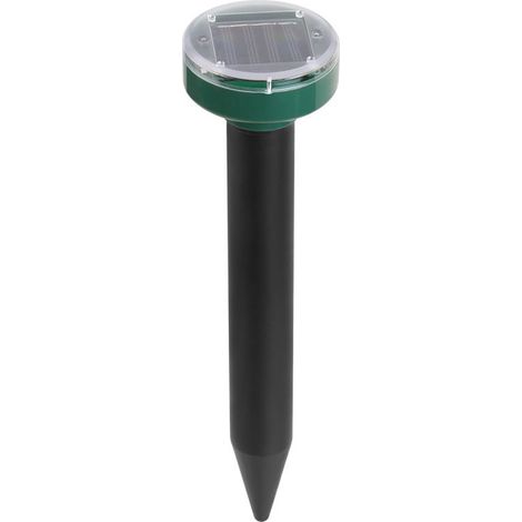 Set mit 2 kleinen, runden, vibrierenden Ultraschall-Solar-Abwehrgeräten gegen Ratten, Schlangen und Gartenschädlinge (1/5)