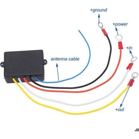 Télécommande de treuil sans fil, kit récepteur à distance DC12V 24V, avec clé, pour porte de garage, bateau Femeo (1/4)