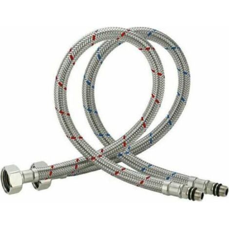 Tuyau de Raccordement Flexible Robinet en Acier Inoxydable pour Eau Chaude et Froide Mitigeur Robinet de Evier Cuisine 60cm (1/5)