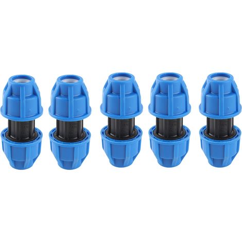 Lot de 5 raccords de tuyau d'eau droits en plastique PE de 20 mm à 20 mm, adaptateurs de connexion (1/5)