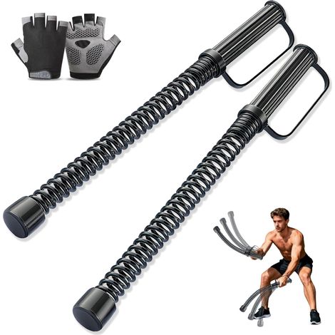 2 seillose Trainingsseile – Tragbare Trainingsseile für das Heim-Fitnessstudio mit rutschfesten Handschuhen, HIIT und gelenkschonendes Krafttraining, Fitnessgeräte für das Training zu Hause