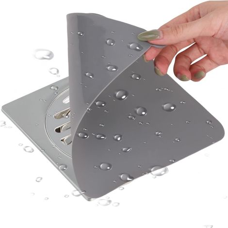 Elkuaie Bouchon de Vidange en Silicone - Bouchon de Vidange - Barrière Efficace Contre les Odeurs et les Cheveux - 2 Pièces - Pour Douche Baignoire Évier Cuisine Gris (1/5)