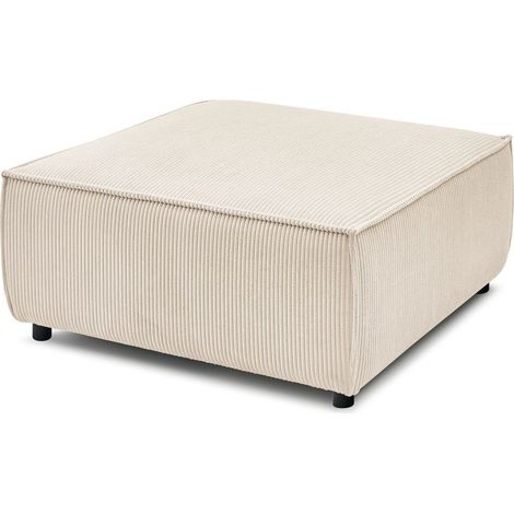 BOBOCHIC - Pouf pour canapé modulable NIHAD tissu velours côtelé Beige (1/3)