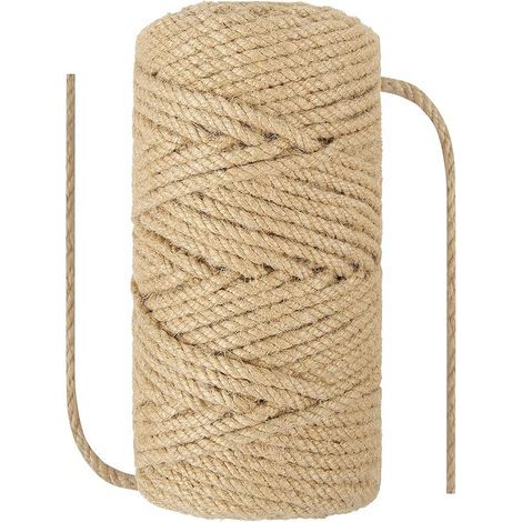 6 mm x 50 mètres Corde de Chanvre Sisal Naturel Corde épaisse pour Chat Arbre Griffoir, Jardin, Reliure, Artisanat Matériel d'emballage (1/5)