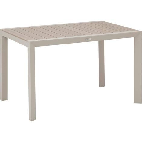 Gartentisch Evasion Holzoptik Leinen & Ton 4-Sitzer lates aus Aluminium - Hespéride