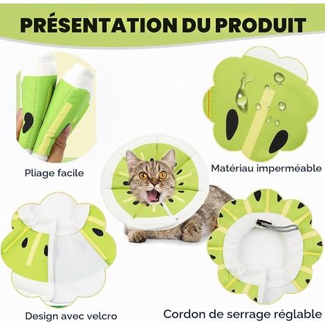 Collerette Réglable Anti Léchage pour Chat Collier de Protection Chat Collier de Récupération Collerettes pour Chiens Cicatrisation Plaies des Animaux Après Une Intervention Chirurgicale (M) (1/2)