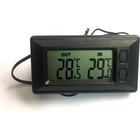 Termometro per auto, sia per interni che per esterni. Termometro digitale con display LCD. (1/5)