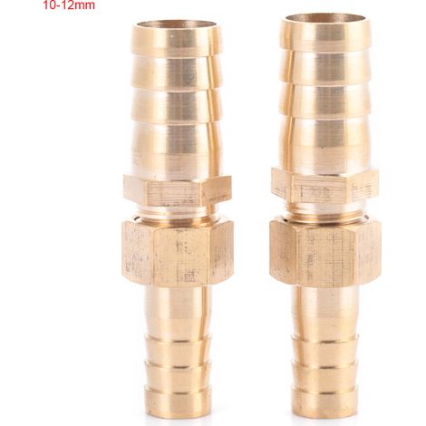 Brass Fitting Hose Barb Tail Reducer Reducing Plug Connector(10mm-12mm 2pcs )