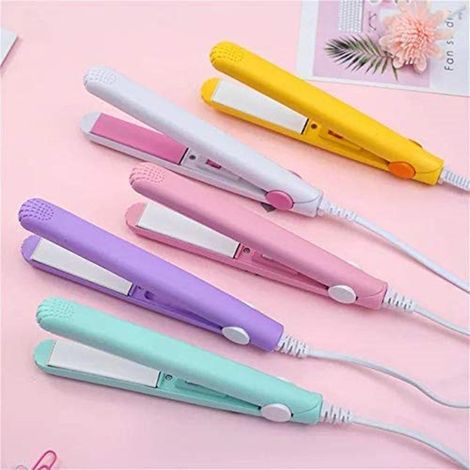 TRADE SHOP - Mini Piastra Per Capelli Portatile Professionale Con Contenitore Plastica Per Donne Ragazze - (1/5)