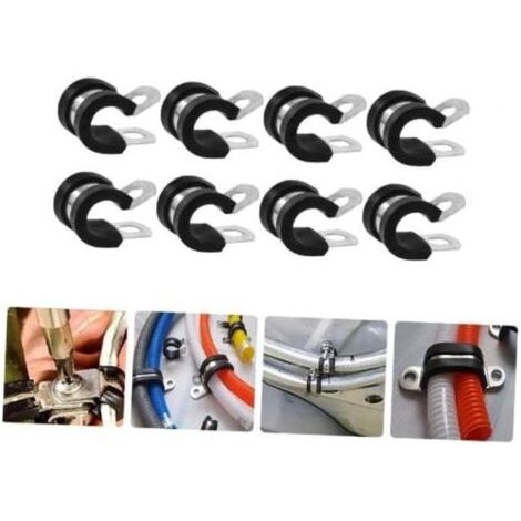 Colliers de fixation de tubes P-Clips de serrage avec insert en caoutchouc choix: Ø 50mm / Band 15mm, 8 Pièces (1/4)