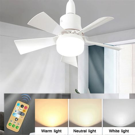 Plafonnier LED encastré avec ventilateur réglable en luminosité et vitesse, télécommande, culot E27, pour la maison, la chambre ou le salon (1/5)