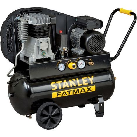 Stanley – Compresseur à air lubrifié courroie 50L 2HP 1,5kW 10 bar – Moteur électrique triphasé – Débit d'air 255L/min – Usage professionnel intensif