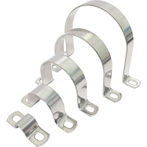 10 Pièces Colliers de Serrage 10mm Colliers en U en Acier Inoxydable Collier de Serrage Boucle de Tuyau Support de Tuyau Pince de Fixation (1/5)