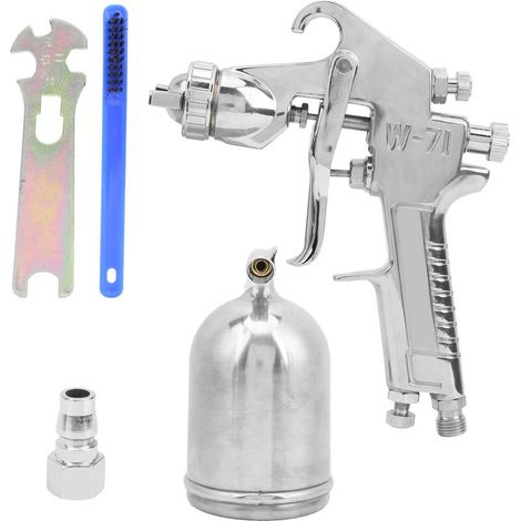 Pistolet de pulvérisation peinture gravité supérieur 1,3mm embout fluide W-71 style japonais, kit outil pneumatique quincaillerie (1/5)