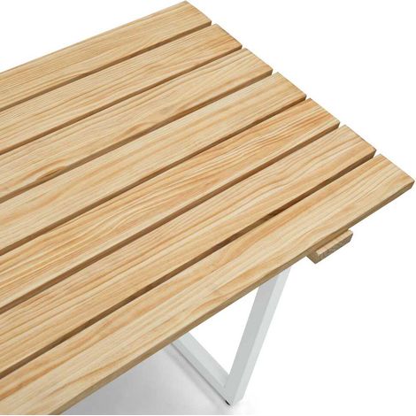 Mesa Listones Exeter Eco-Line Blanca 160x78x75cm en madera maciza gran espesor Box Furniture (1/4)