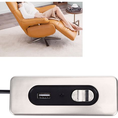 Télécommande pour canapé électrique avec interrupteur à bouton-poussoir et commande vocale, chargeur de téléphone USB, télécommande vocale améliorée pour canapés électriques, avec commandes vocales pe (1/5)