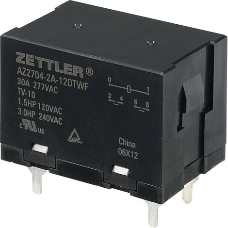 Zettler Electronics AZ2704-2A-12DTWF Printrelais 12 V/DC 30 A 2 Schließer 1 St. (1/5)