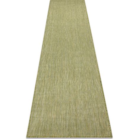 Teppich, Läufer SISAL SION A5165A Melange flach gewebt grün green 70x200 cm