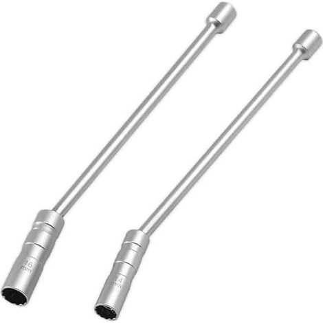 Set mit 2 universellen und flexiblen Zündkerzenschlüsseln – 14 mm, 16 mm, 360° drehbarer magnetischer Steckschlüssel, 3/8"-Steckschlüssel zum Wechseln (1/5)