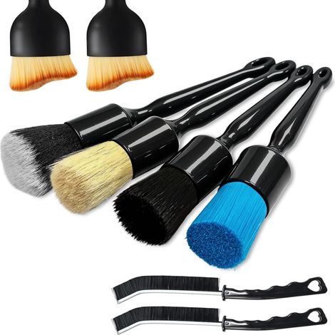Car Cleaning Brushes, 8 Detailing Brushes, High-Density Nylon Bristles, Ultra-Soft Brushes for Dashboards, Interiors, Air Vents, Engine Compartments (1/5)
