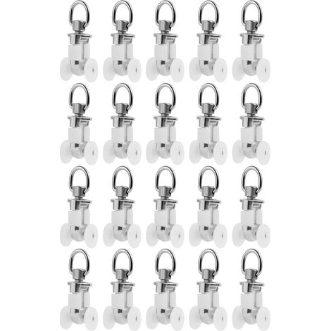 20 Stück Metall-Gardinenschienenrollen, Gleitzubehör für Gardinenschienen, Gardinenschienenrollen, geeignet für Wohnzimmer, Schlafzimmer und Badezimmer (1/5)