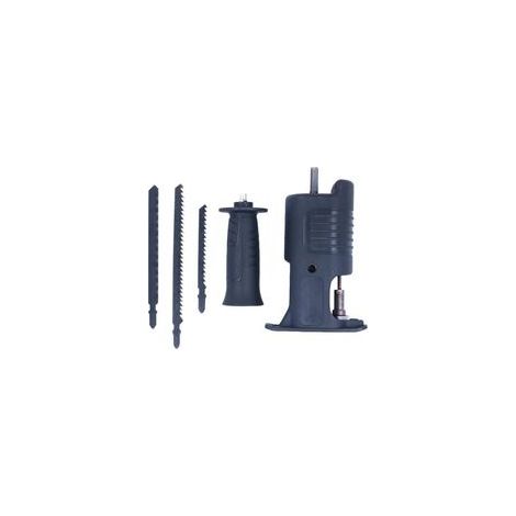 Adaptateur de scie alternative portable avec 3 lames - Accessoire de perceuse pour la coupe de métal et de bois