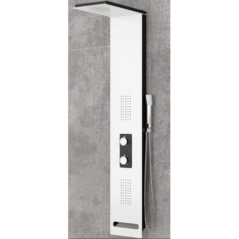 Colonne de douche hydromassante BIANCO NERO en aluminium 148 cm (1/4)
