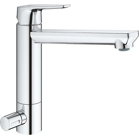 Grohe BauEdge - Miscelatore da lavello con valvola di arresto, cromo 31696000 (1/5)
