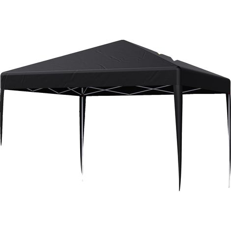 Tente Gazebo, Auvent Imperméable, Montage Facile, 3x3m Noir (1/2)