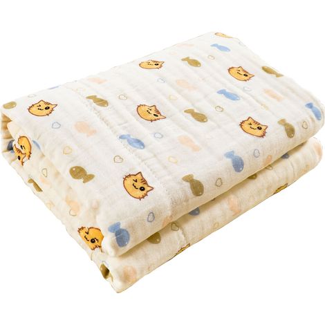 2 serviettes de bain bébé, en gaze de coton, douces et absorbantes, pour nouveau-nés et enfants (1/5)