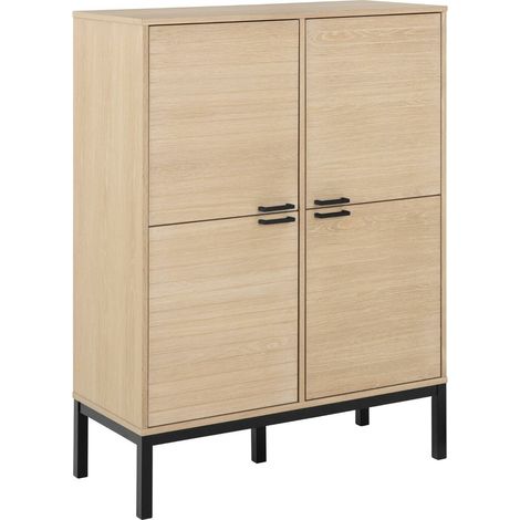 Aparador Norsica 899 , 120x91cm, Número de puertas: 040cm, Chapa de madera natural, Aglomerado laminado