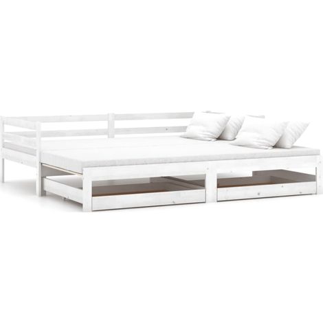 Maison Exclusive - Dormeuse Estraibile 2x(90x200) cm Bianca in Massello di Pino