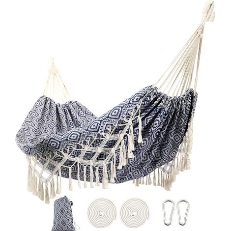 208,3 x 150 cm Hamac d'extérieur, hamac de jardin, idéal pour les vérandas, les voyages et le camping. (1/5)