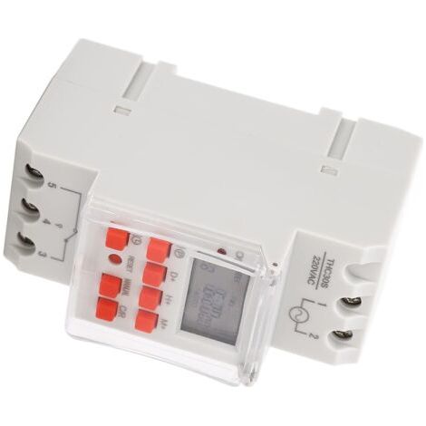 Programmateur Pour Chauffe Eau Électrique, Interrupteur Horaire, Commutateur de Minuterie Numérique 30 A Affichage LCD de Minuterie 1 Seconde Programmateur Digital Relais Temporisé 220V