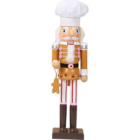 Décoration de Noël Casse-Noisette en Bois Chef Figurine de Bureau 1 Pièce Ornement de Table Festive pour Maison Hôtel et Restaurant Accessoire Photo pour Fêtes Hivernales (1/5)