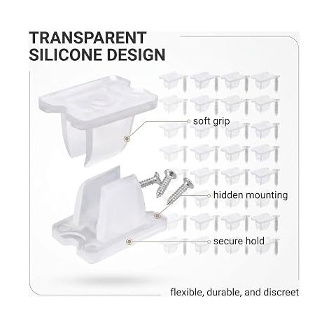 Supports pour Bandes LED 6-12mm Clips de Fixation en Silicone avec Vis Étanches pour Néon Lumineux Idéal pour Décoration de Maison (1/4)