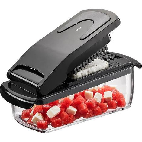 Gefu Treppo Tagliaverdure Nero con 2 Griglie Intercambiabili