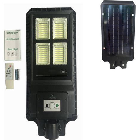 TrAdE Shop Traesio - Lampione Stradale Con Telecomando Led 60 W Pannello Solare Fotovoltaico 280 Led - (1/4)