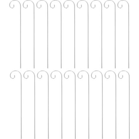 30 Pièces Crochet en Fer Argenté pour Extérieur avec Piquets Métalliques pour Aménagement Paysager, pour Étiquettes de Jardin et Décoration Extérieure (1/5)