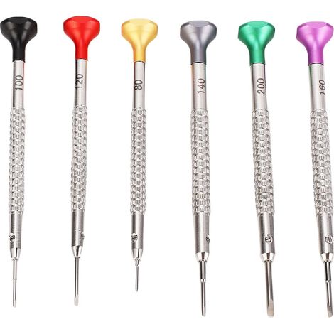 6-Piece Watch Repair Screwdriver Set, Mini Professional Tool Kit in Stainless Steel and S2 Alloy Steel with Rotating Base, for Repair and (1/5)