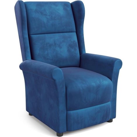 Sillón reclinable Houston 878, Azul oscuro, 83x75x92cm, Tapiz (1/2)