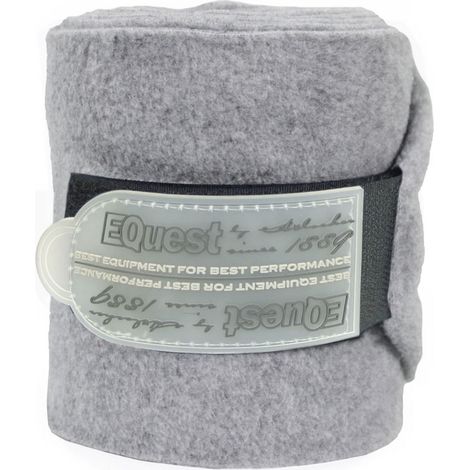 EQuest Alpha Fleece Bandage für Pferde, 4er Set - Grau Melange