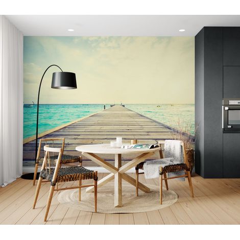 Papier peint plage ponton sur l ocean - 150 x 250 cm (1/2)